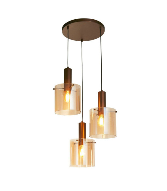 Suspension Sweden Acier doux,verre Brun