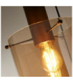 Sweden pendant light Mild steel, Brown glass