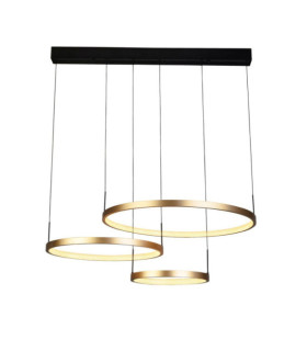 Grace LED-Pendelleuchte Baustahl, Aluminium, Acryl Gold, Schwarz