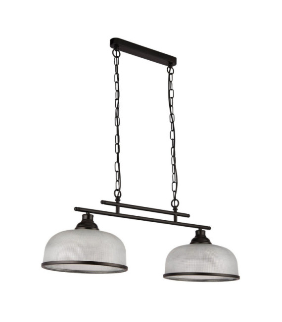 Suspension Highworth Acier doux,verre Clair, noir
