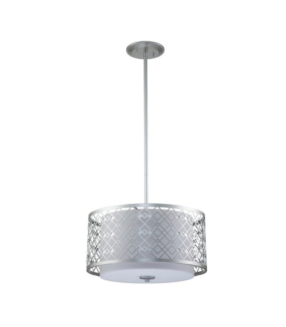 Ziggy Pendant Glass, Lacquered Silver Steel