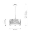 Suspension Ziggy Verre,Acier Argent Laqué