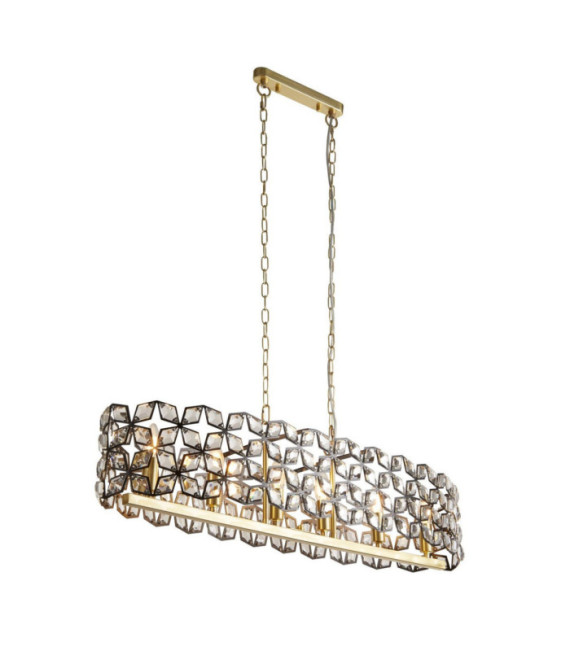 Iris pendant light Mild steel, glass Brass