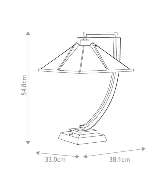 Lampada da tavolo Pomeroy Vetro artistico, acciaio Western bronzo