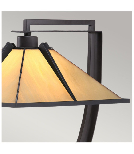 Pomeroy Tischlampe Kunstglas, Stahl Westernbronze