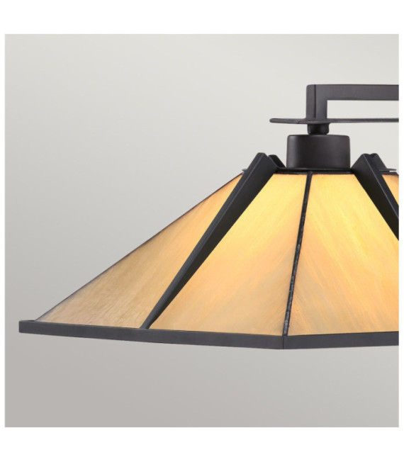 Lampada da tavolo Pomeroy Vetro artistico, acciaio Western bronzo