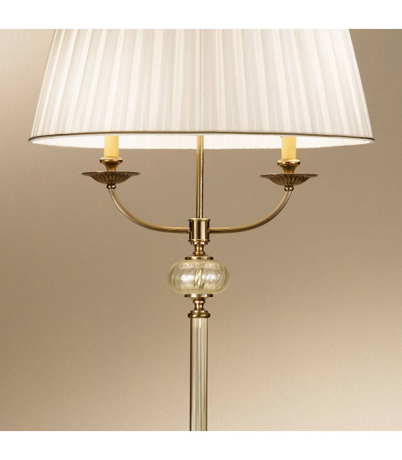 Lampadaire classique ASCOT laiton antique 2 ampoules