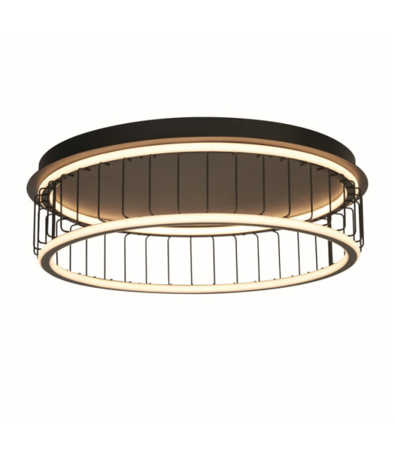 Plafonnier Circolo Aluminium,acier doux Blanc, sable noir