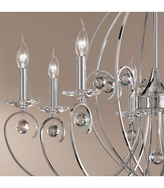 Klassischer Kerzenhalter CARAT Chrom 8 Glühbirnen