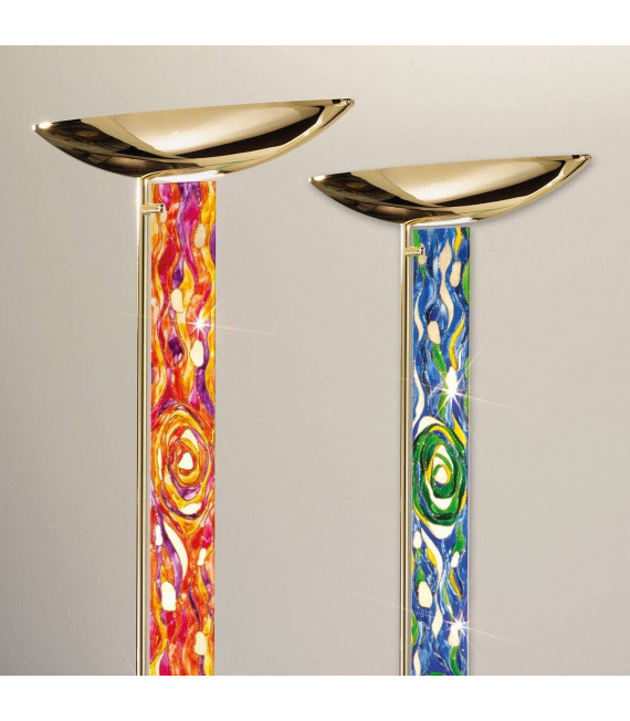 Design Stehleuchte DELPHI Gold 24 Karat 2 Glühbirnen