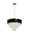 Glamor Crystal pendant light, mild steel, acrylic, Chrome fabric