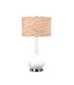 Lampe de table Milo Base en céramique,acier,Abat-jour en tissu Nickel poli