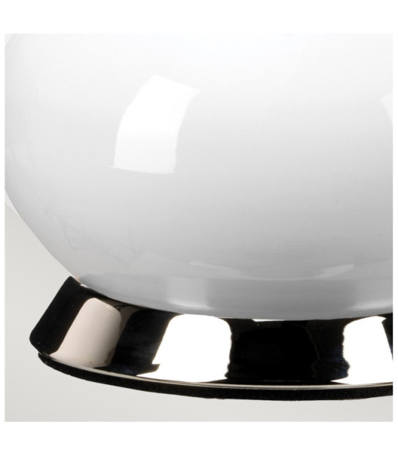 Milo Table Lamp Ceramic Base, Steel, Polished Nickel Fabric Shade