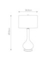 Milo Table Lamp Ceramic Base, Steel, Polished Nickel Fabric Shade