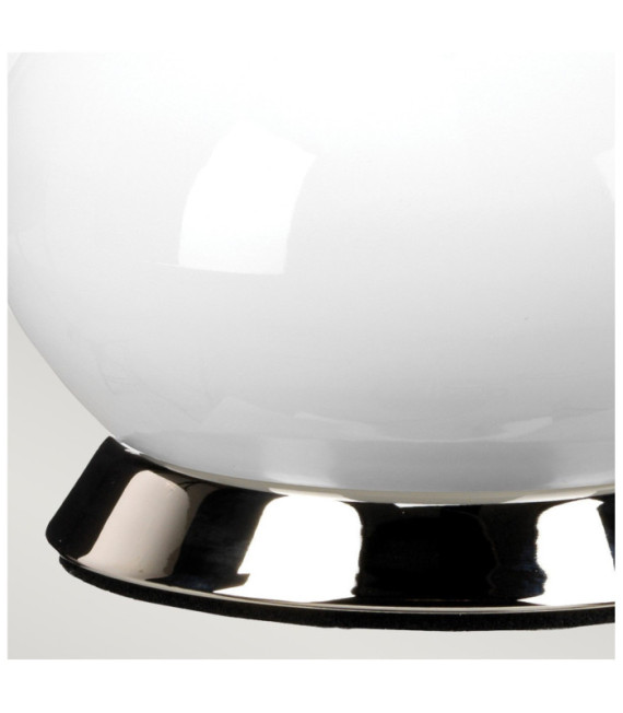 Milo Table Lamp Ceramic Base, Steel, Polished Nickel Fabric Shade