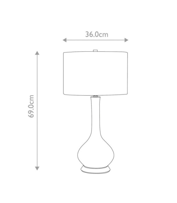 Lámpara de mesa Milo con base de cerámica, acero, pantalla de tela de níquel pulido