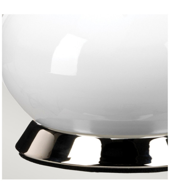 Milo Table Lamp Ceramic Base, Steel, Polished Nickel Fabric Shade