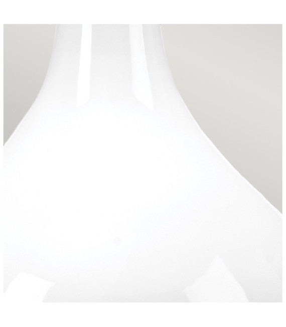 Lámpara de mesa Milo con base de cerámica, acero, pantalla de tela de níquel pulido