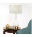 Lampe de table Milo Base en céramique,acier,Abat-jour en tissu Laiton vieilli