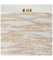 Milo table lamp Ceramic base, steel, Aged brass fabric lampshade