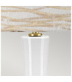 Milo table lamp Ceramic base, steel, Aged brass fabric lampshade
