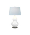 Isla Table Lamp Ceramic Base, Steel, Faux Silk Shade, Polished Nickel