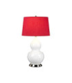 Isla Table Lamp Ceramic Base, Steel, Faux Silk Shade, Polished Nickel
