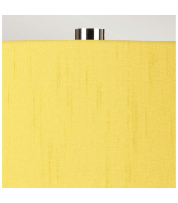 Isla Table Lamp Ceramic Base, Steel, Faux Silk Shade, Polished Nickel