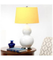 Isla Table Lamp Ceramic Base, Steel, Faux Silk Shade, Polished Nickel