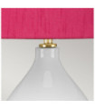 Lampe de table Isla Base en céramique,acier,Abat-jour en fausse soie, Laiton vieilli