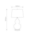 Isla table lamp Ceramic base, steel, Faux silk lampshade, Aged brass