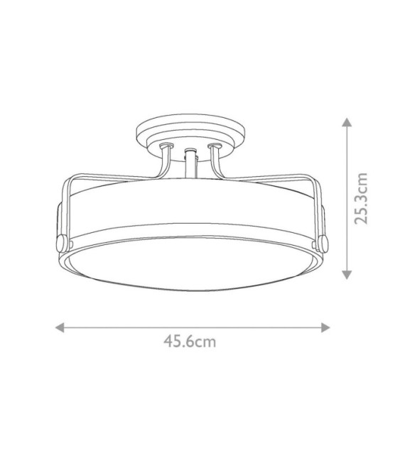 Lámpara de techo Harper Acero, vidrio granulado transparente Brass Heritage