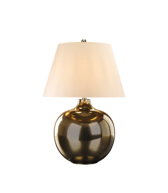 Osmanische Tischlampe aus Porzellan mit Metallic-Bronze