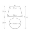 Lampe de table Ottoman Porcelaine Bronze Métallisé