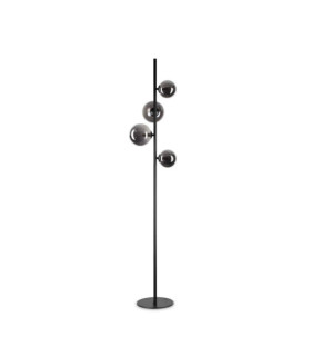 PERLAGE Stehleuchte Glas, schwarzes Metall