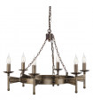 Suspension Cromwell, bronze vieilli, 5 ampoules