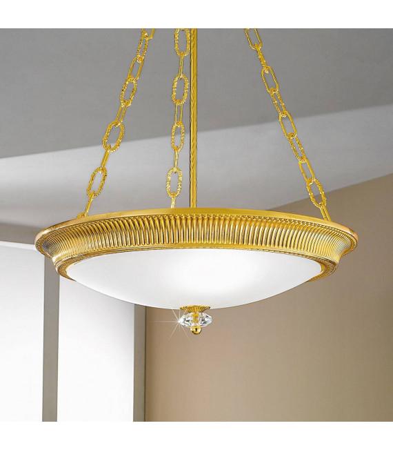 Klassische Pendelleuchte MILORD 24 Carat Gold 3 Glühbirnen