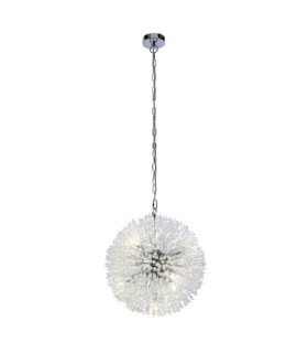 Sunburst pendant light Mild steel, Clear glass, chrome