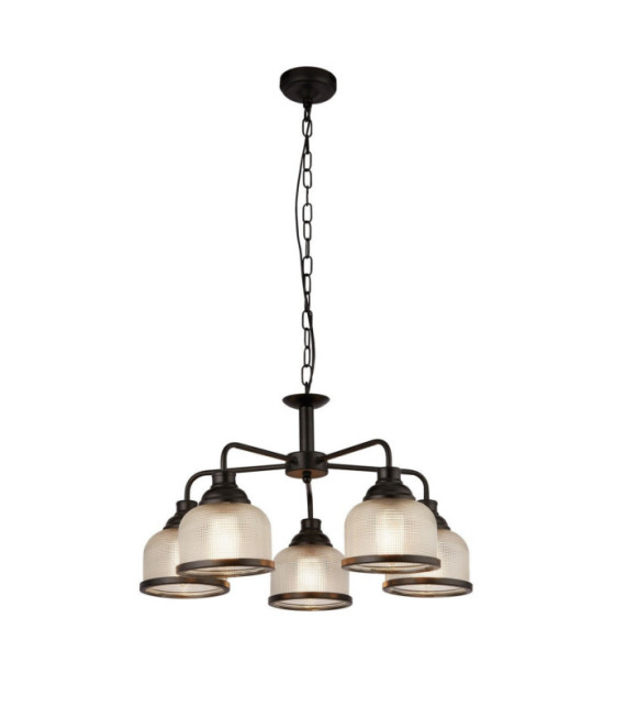 Suspension Highworth Acier doux,verre Clair, noir