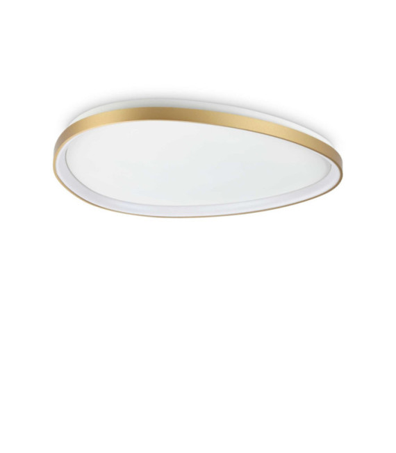 Plafoniera LED Gemini Metallo, Plastica Ottone