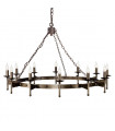 plafonnier ventilateur vintage 2 ampoules e27 max 60w brun patiné