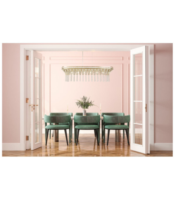 Gemma Pendelleuchte Weichstahl, Glas Messing