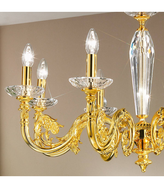 Candelabro clásico CONTARINI Oro de 24 quilates 8 bombillas