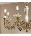 Chandelier classique CONTARINI laiton antique 8 ampoules