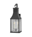 Beacon exterior wall light Transparent seeded glass, Museum aluminum Black