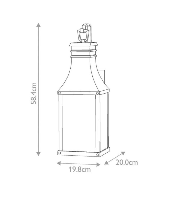 Außenwandleuchte Beacon Transparentes Saatglas, Museumsaluminium Schwarz