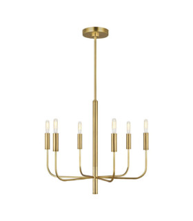 Brianna pendant lamp Steel and linen lampshade Burnished brass