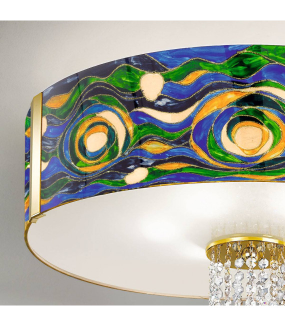 Plafón de diseño EMOZIONE 24 quilates Oro 6 bombillas