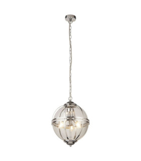 Lámpara colgante Coronet Acero dulce, Vidrio cromado