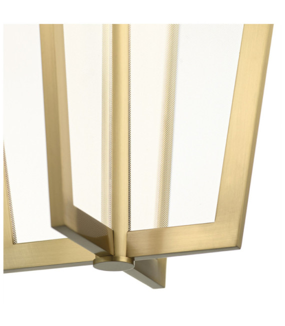 Lampada a sospensione LED Kichler Ferro, guida luminosa trasparente, acrilico, alluminio Oro champagne